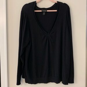 Lane Bryant V-Neck Black Long Sleeve Sweater.  Size 22/24.